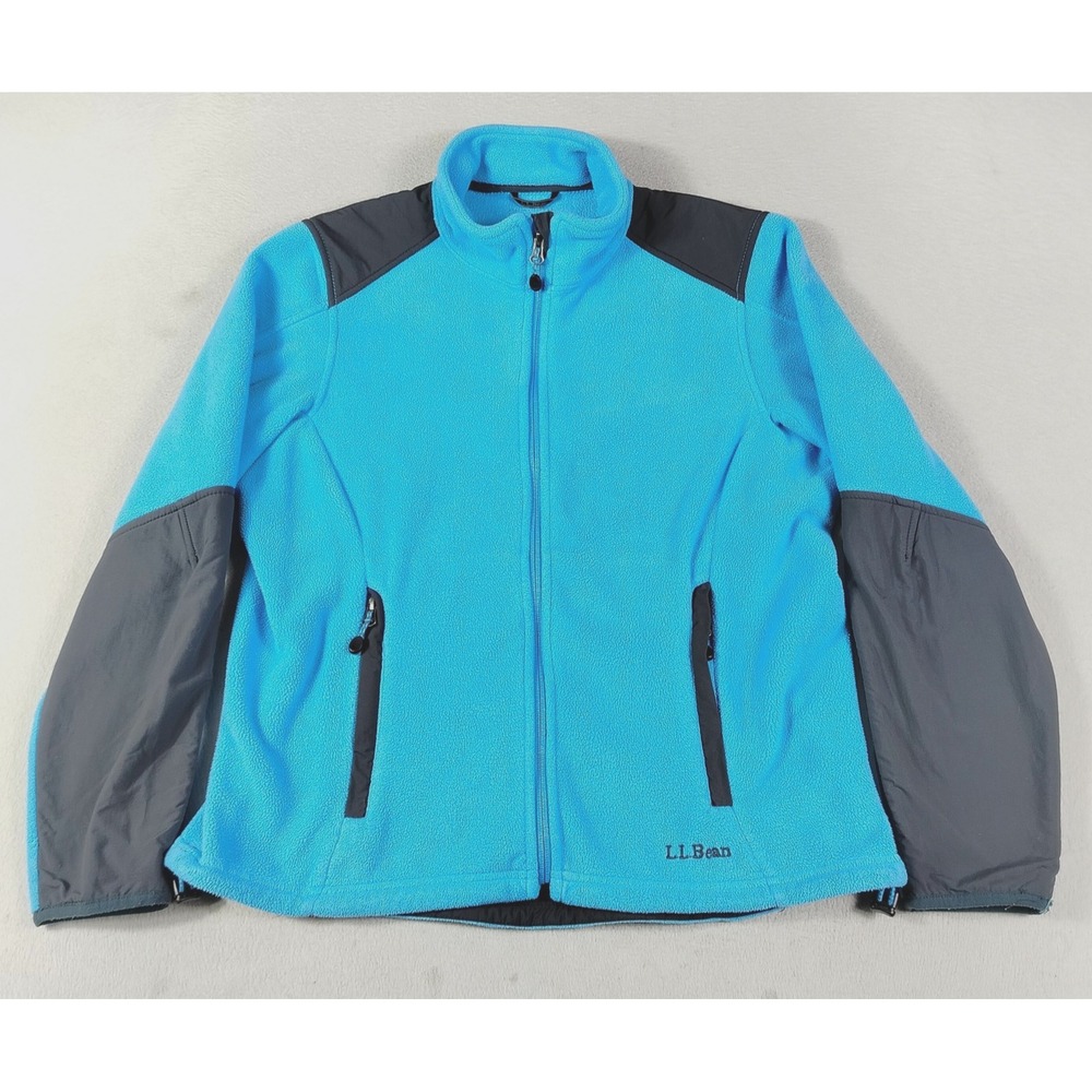 L.L.Bean Polartec Wind Pro Jacket Womens Medium Blue Fleece Gorpcore Hiking